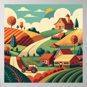 Rustic Boerderij Life Panorama Poster