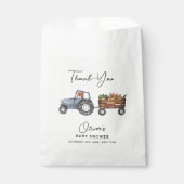 Rustic Boerderij Tractor Teddy Bear Baby shower Bedankzakje (Voorkant)