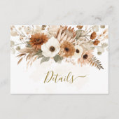 Rustic Bohemian Autumn Floral Wedding | Informatiekaartje (Voorkant)