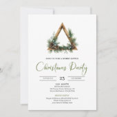Rustic Bohemian Botanical Holiday Party Invitation (Devant)