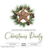 Rustic Bohemian Botanical Holiday Party Invitation