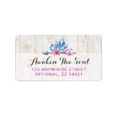 Rustic Bohemian Crystal Pareltjes & Arrow Waterver Etiket (Voorkant)