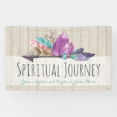 Rustic Bohemian Crystals & Arrow Waterverf Wood Spandoek (Horizontaal)