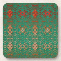 Rustic Bohemian Jade en Red Pattern