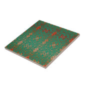 Rustic Bohemian Jade en Red Pattern Tegeltje (Zijkant)