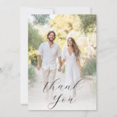 Rustic Boho 2 Foto Bruidspaar Bruidsuitnodiging Fo Bedankkaart (Voorkant)