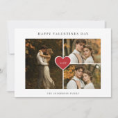 Rustic Boho 3 Foto Rode Liefde Hart Valentijnsdag Feestdagenkaart (Voorkant)