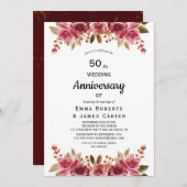 Rustic Boho 50ste Jubileum Uitnodiging (Voorkant / Achterkant)