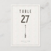 Rustic Boho Arrow Mariage Numéro de table ID1109 (Dos)