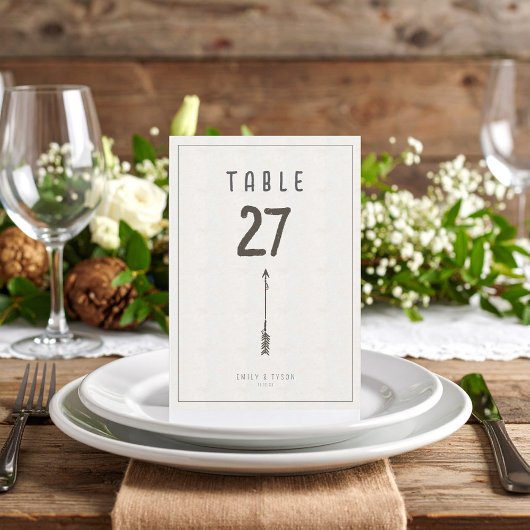 Rustic Boho Arrow Mariage Numéro de table ID1109