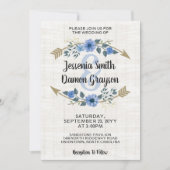 Rustic Boho Arrows & Floral Wedding Invitation Kaart (Voorkant)