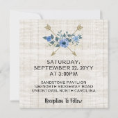 Rustic Boho Arrows & Floral Wedding Invitation Kaart (Achterkant)