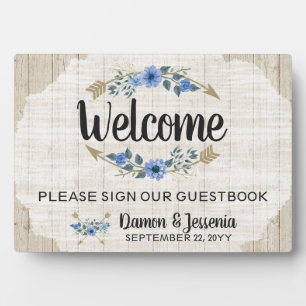 Rustic Boho Arrows & Floral Wedding Welcome Sign Fotoplaat