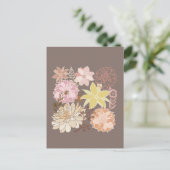 Rustic Boho Asphalt Floral Pattern Briefkaart (Staand voorkant)