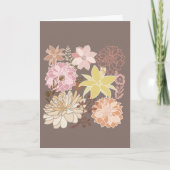 Rustic Boho Asphalt Floral Pattern  Kaart (Voorkant)