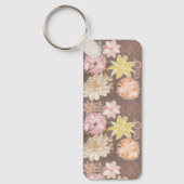 Rustic Boho Asphalt Floral Pattern Sleutelhanger (Voorkant)