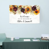 Rustic Boho Autumn Floral Wedding Welkom Spandoek (Beurs)