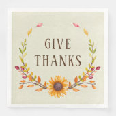 Rustic Boho Autumn Sunflower Hartelijk dank Servet (Voorkant)