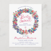 Rustic Boho Berry Sweet Summer 100th Invitation (Devant)