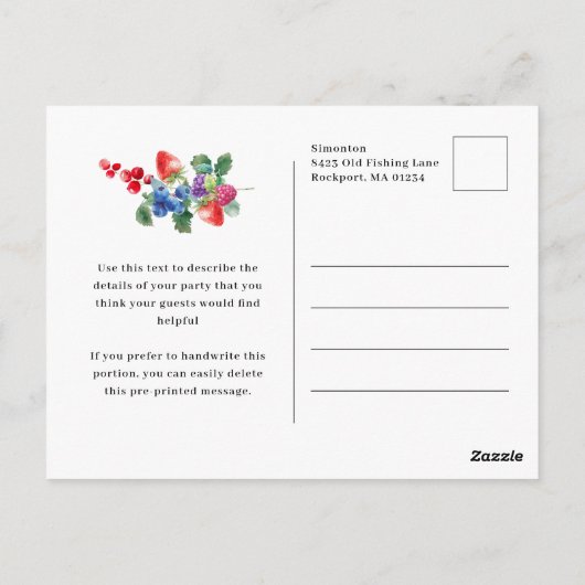 Rustic Boho Berry Sweet Summer 21st Invitation (Dos)