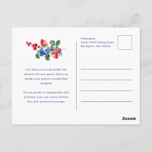 Rustic Boho Berry Sweet Summer 50th Invitation (Dos)