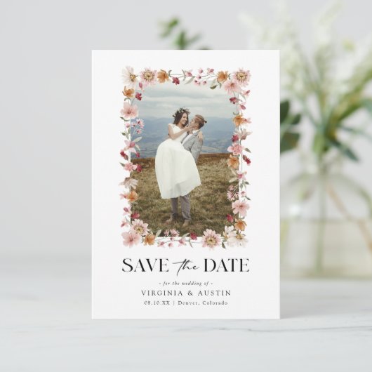 Rustic Boho bewaart de Kaart Datum (Staand voorkant)