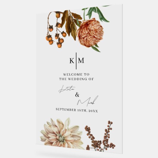 Rustic Boho Bienvenue À Notre Décal Mariage (Angle)