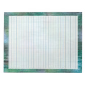 Rustic Boho Blue Green - Blue Wide Lined 8,5 x11" Notitieblok (Voorkant)