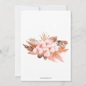 Rustic Boho Blush Pampas drive by Baby shower Kaart (Achterkant)