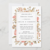 Rustic Boho Blush Roos Floral repesal Dinner Kaart (Voorkant)