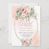 Rustic Boho Blush Rose Bridal Shower Invitation (Devant)
