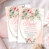 Rustic Boho Blush Rose Bridal Shower Invitation