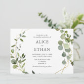 Rustic Boho Botanical Greenery Wedding Kaart (Staand voorkant)