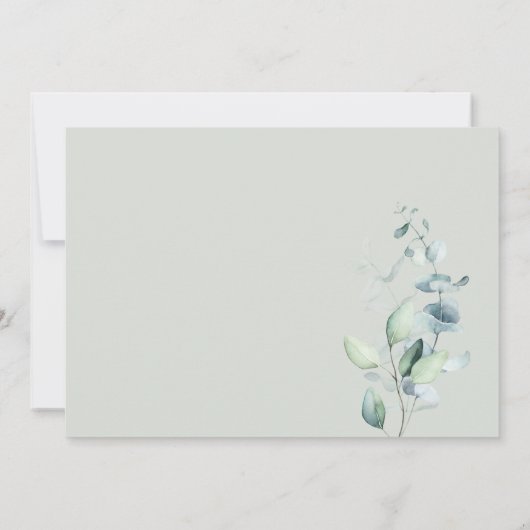 Rustic Boho Botanical Greenery Wedding Kaart (Achterkant)