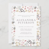 Rustic Boho Botanical White Grey Vrijgezellenfeest Kaart (Voorkant)