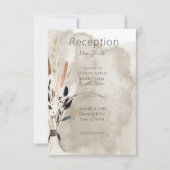 Rustic Boho Bouquet Moderne Reception Kaart (Voorkant)