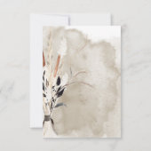 Rustic Boho Bouquet Moderne Reception Kaart (Achterkant)
