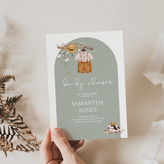 Rustic Boho Boy Baby shower Invitation