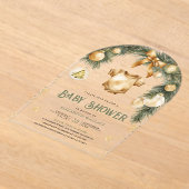 Rustic Boho Boy Winter Christmas Baby shower Acryl Uitnodigingen (Laagn)