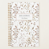 Rustic Boho Brown Herfst Botanical Flower Leaf 202 Planner (Voorkant)