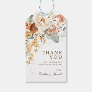 Rustic Boho Burnt Sinaasappel Floral Wedding Favor Cadeaulabel