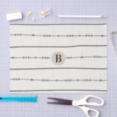 Rustic Boho Chic Baby shower Modern Kraft Monogram Tissuepapier (Craft)