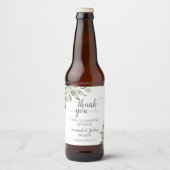 Rustic Boho Chic Eucalyptus Weddenschap Bier Etiket (Voorkant)