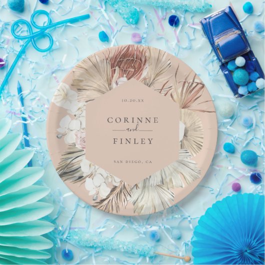 Rustic Boho-Chic Personalized Papieren Bordje (Feest)