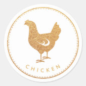 Rustic Boho Chic Wildflowers Chicken Meal Choice  Ronde Sticker (Voorkant)