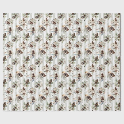 Rustic Boho Christmas Pine Farmhouse Pattern Cadeaupapier (Vlak)