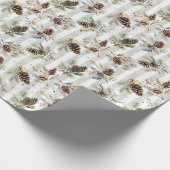 Rustic Boho Christmas Pine Farmhouse Pattern  Cadeaupapier (Hoek)