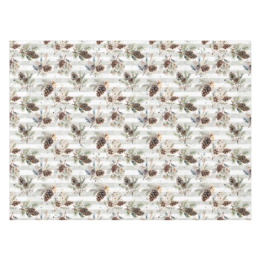 Rustic Boho Christmas Pine Farmhouse Pattern  Tafelkleed (Voorkant (Horizontaal))