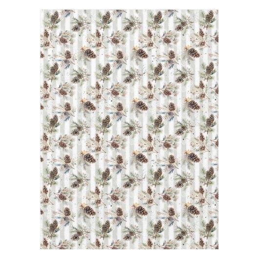 Rustic Boho Christmas Pine Farmhouse Pattern  Tafelkleed (Voorkant)