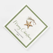 Rustic Boho Christmas Scene Watercolor Dinner  Servet (Hoek)